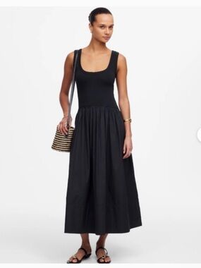Madewell Black Sleeveless Midi Dress for Women